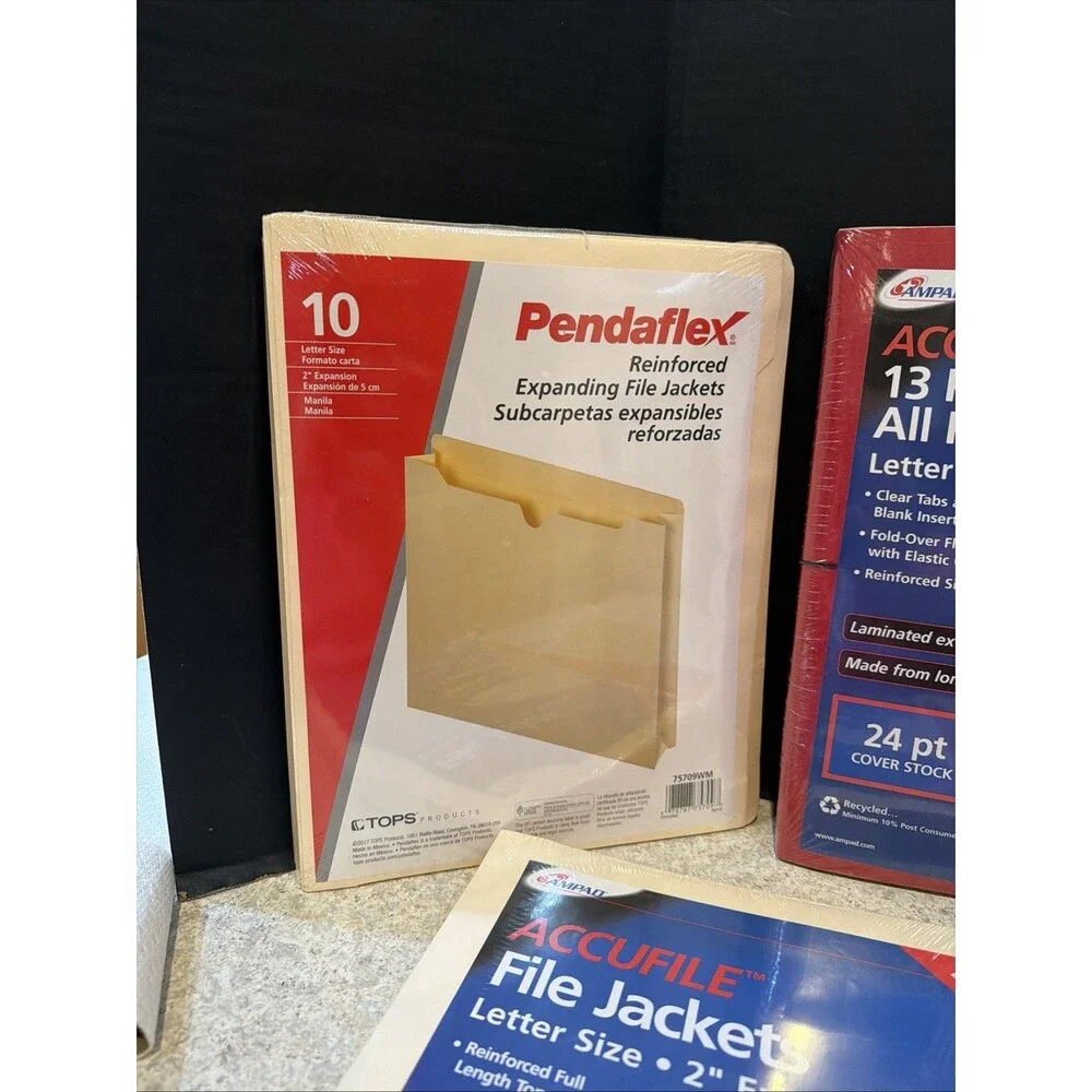 File Jacket & Organizer Lot 5 New Sealed Ampad Accufile Pendaflex Manila